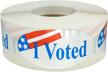 silver i voted oval stickers, 2 x 1 inch in size, 500 labels on a roll logo