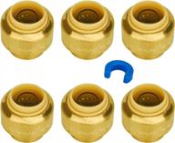 1/2-inch push fit pex end cap 6-pack with disconnect clip - no lead brass plumbing fittings for copper and cpvc by sungator logo