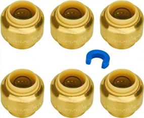 img 4 attached to 1/2-Inch Push Fit PEX End Cap 6-Pack With Disconnect Clip - No Lead Brass Plumbing Fittings For Copper And CPVC By SUNGATOR