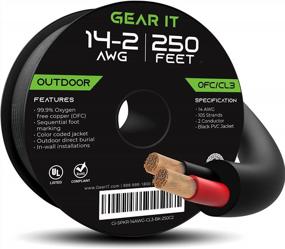 img 4 attached to GearIT 14/2 Speaker Wire (250Ft) - High-Quality 14AWG Gauge For Outdoor Use - Oxygen-Free Copper - CL3 CL2 Rated - 2 Conductors - Black