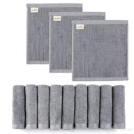 bamboo baby washcloths set of 12 - soft towels for face and body - gender neutral - perfect baby shower gift in grey logo