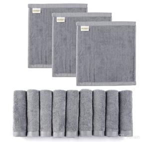 img 4 attached to Bamboo Baby Washcloths Set of 12 - Soft Towels for Face and Body - Gender Neutral - Perfect Baby Shower Gift in Grey