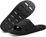 quick drying shower sandal slippers for men and women with drainage holes - soft sole open toe bathroom, gym and house slippers by finleoo logo