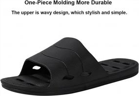 img 2 attached to Quick Drying Shower Sandal Slippers For Men And Women With Drainage Holes - Soft Sole Open Toe Bathroom, Gym And House Slippers By FINLEOO