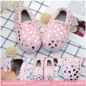 img 3 attached to Stay Comfy With Lulex Girls' Warm Fleece Heart Slippers For Indoor Use