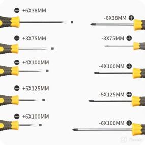 img 3 attached to 🔧 KER Magnetic Screwdriver Set - 10 Piece Professional Cushion Grip Tool Kit with Case - Industrial Strength for Household and Light Industry - Magnetic Tip, 5 Flathead and 5 Phillips