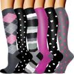 compression socks for men & women 20-30mmhg-graduated supports socks for soccer running nurses logo