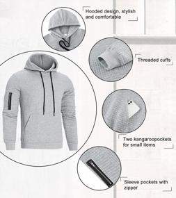 img 1 attached to Plaid Jacquard Pullover Hoodie For Casual Men: Stay Comfortable And Stylish!