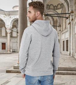 img 2 attached to Plaid Jacquard Pullover Hoodie For Casual Men: Stay Comfortable And Stylish!