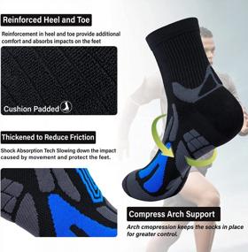img 3 attached to Men'S & Women'S Quarter Athletic Running Socks No Blister Cushion Moisture Wicking For Cycling Sport