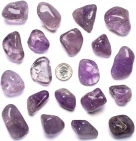 img 2 attached to AAA+ Jewelry Grade Reiki Crystal Amethyst Tumbled Gem Stones Bundle - Wicca/Healing Use, Information Card Included (Family Owned)