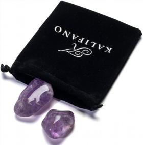 img 3 attached to AAA+ Jewelry Grade Reiki Crystal Amethyst Tumbled Gem Stones Bundle - Wicca/Healing Use, Information Card Included (Family Owned)