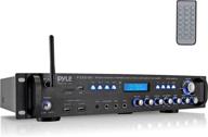 pyle multi channel bluetooth preamplifier receiver - high-power 3000 watt audio home speaker sound system with radio, usb, headphone, aux, rca, dual microphone with echo, led display, wireless streaming p3201bt logo