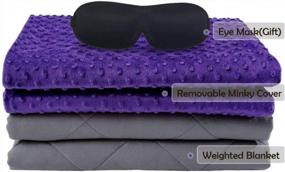 img 1 attached to UFRIDAY Premium Weighted Blanket For Adults - Minky Cover, Glass Beads, 15Lbs, Twin Size 48X72 Inches - Perfect For 120-180Lbs Individuals - Purple/Grey