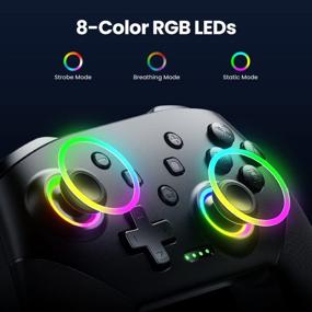 img 3 attached to Programmable Wireless Switch Pro Controllers With 9-Color RGB LEDs For Switch/Switch Lite/OLED/PC, One-Key Pairing Gamepad With 800MAh Battery And 6-Axis Motion Wake Up Function By VOYEE