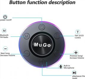 img 2 attached to MuGo Waterproof Bluetooth Shower Speaker With Suction Cup, Mini Outdoor Wireless Portable Speakers With 360° Full Surround Sound And Enhanced Bass, LED Ambient Light - IP7 Rated