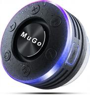 mugo водонепроницаемый душевой bluetooth-колонка с присоской, миниатюрный беспроводной портативный динамик для использования на открытом воздухе с звуком 360° вокруг и улучшенными низкими частотами, светодиодного окружающего света - со степенью защиты ip7. логотип