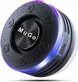 img 4 attached to MuGo Waterproof Bluetooth Shower Speaker With Suction Cup, Mini Outdoor Wireless Portable Speakers With 360° Full Surround Sound And Enhanced Bass, LED Ambient Light - IP7 Rated