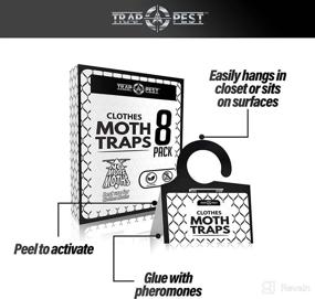 img 1 attached to 👕 Premium Non-Toxic Clothing Moth Traps - 8 Pack | Effective Pheromone Attractant for Clothes | Odorless Sticky Traps for Closet & Carpets