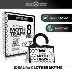 img 2 attached to 👕 Premium Non-Toxic Clothing Moth Traps - 8 Pack | Effective Pheromone Attractant for Clothes | Odorless Sticky Traps for Closet & Carpets