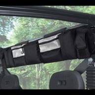 🏁 black utv roll cage organizer - universal fit for polaris ranger, yamaha, and kawasaki full-size utvs логотип