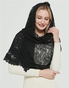 img 2 attached to 🧣 Catholic Chapel Women's Accessories: Infinity Scarf Mantilla at Special Occasion Accessories