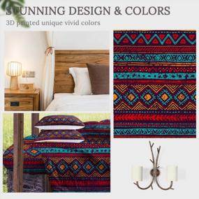 img 1 attached to Add A Cozy Touch To Your Bedroom With Sleepwish 3D Mosaic Printed King Comforter Set Featuring Tribal Ethnic Design - 4 Piece Bedding Set With Pillow Shams And Cushion Cover!