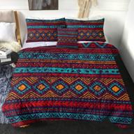 add a cozy touch to your bedroom with sleepwish 3d mosaic printed king comforter set featuring tribal ethnic design - 4 piece bedding set with pillow shams and cushion cover! logo