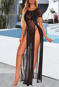 img 1 attached to Women'S Sexy See Through Mesh Beach Bikini Cover Up Dress