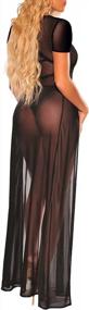img 3 attached to Women'S Sexy See Through Mesh Beach Bikini Cover Up Dress