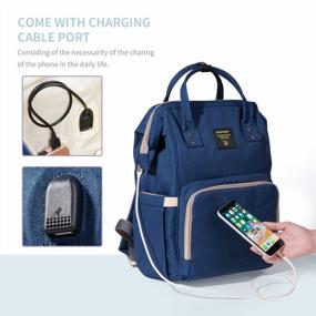 img 1 attached to SUNVENO Diaper Bag Backpack With USB Charging Port, Large Capacity Baby Bags Multifunction Travel Backpack For Mom And Dad, Blue