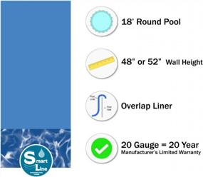 img 2 attached to Upgrade Your Above-Ground Pool With Smartline Swirl Bottom Liner - 18Ft Round Overlap Style, 20 Gauge Virgin Vinyl, Designed For Steel Walls, 48-52 Inch Height