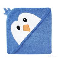 🐧 luvable friends unisex baby cotton animal face hooded towel: blue penguin design, one size - soft and absorbent for bath time bliss logo