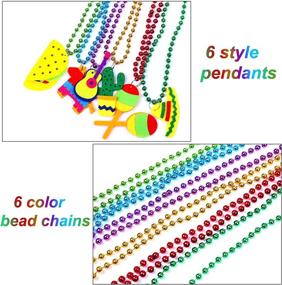 img 2 attached to Aneco 12 Pieces Cinco De Mayo Necklaces Bead 6 Designs Mexican Necklaces Bead For Mexican Birthday Party Favors Supplies Decorations