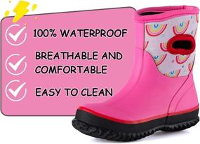 img 3 attached to 👞 PENNYSUE Neoprene Outdoor Boots for Toddler Girls and Boys' Shoes