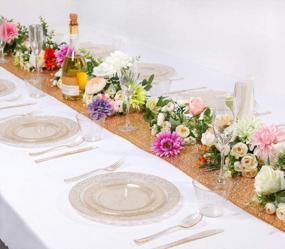 img 1 attached to 180Pcs Gold Glitter Plates, Silverware & Cups Set - Perfect For Parties And Weddings!