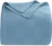 premium quality cotton blanket twin wedgewood by oakias - soft and breathable thermal blanket with 350 gsm - perfectly sized at 90 x 72 inches for all bed types logo