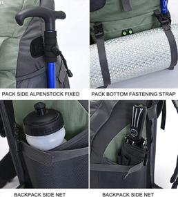 img 2 attached to Легкий водонепроницаемый рюкзак для походов - идеальный для альпинизма, кемпинга и путешествий - активный дневной рюкзак и сумка для путешествий на открытом воздухе емкостью 50 литров.