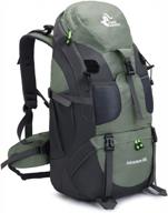 легкий водонепроницаемый рюкзак для походов - идеальный для альпинизма, кемпинга и путешествий - активный дневной рюкзак и сумка для путешествий на открытом воздухе емкостью 50 литров. логотип