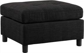 img 3 attached to Dark Grey Fabric Ottoman Footrest Stool - Moxeay Rectangle Ottoman Coffee Table For Living Room, Bedroom And Hallway - 30" X 24" X 17.8