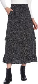 img 4 attached to Zeagoo Women's Elastic Waist Pleated Skirt with Convenient Pockets - Peasant Style