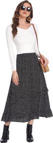 img 2 attached to Zeagoo Women's Elastic Waist Pleated Skirt with Convenient Pockets - Peasant Style