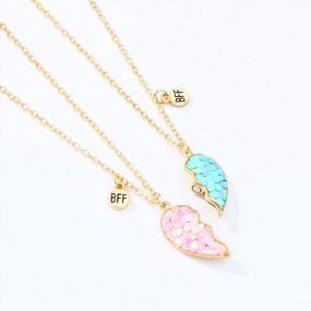 img 2 attached to Best Friend Friendship Necklace Set Of 3 - Butterfly Pendants For Women & Girls, Cute Matching Preppy Jewelry.