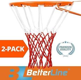 img 4 attached to BETTERLINE 2-Pack Basketball Nets Heavy Duty Quality All-Weather Thick Net Multi-Pack - 12 Loop Nets (Red And White) - 2 Basketball Nets In Pack - For Indoor And Outdoor Use