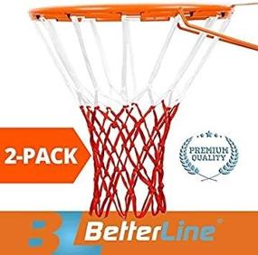 img 2 attached to BETTERLINE 2-Pack Basketball Nets Heavy Duty Quality All-Weather Thick Net Multi-Pack - 12 Loop Nets (Red And White) - 2 Basketball Nets In Pack - For Indoor And Outdoor Use