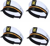 отправляйтесь в плавание стильно с нашей шляпой капитана яхты - идеально подходит для мужчин и женщин - готов к вечеринке с регулируемой посадкой - доступен в вариантах упаковки 1/4/6! логотип