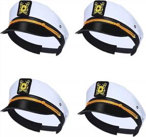img 4 attached to Set Sail In Style With Our Yacht Captain Hat - Perfect For Men And Women - Party-Ready With Adjustable Fit - Available In 1/4/6 Pack Options!