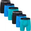 airike men's long leg boxer briefs pack - soft bamboo black underwear for big & tall sizes logo