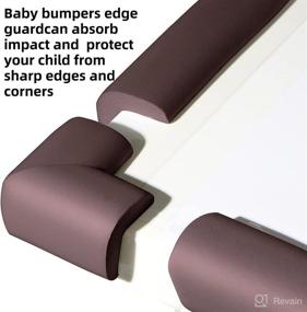 img 1 attached to 👶 Baby Proofing Edge Guard Corner Guards Set - 16.4ft Edge + 8 Corners + 3M Double-Sided Tape - Furniture Edge Corner Protector Cushion in Brown