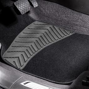 img 2 attached to Premium All-Weather Car Floor Mats with Black Carbon Fiber Heel Pad - Anti-Slip Backing, Universal Fit for SUVs, Sedans, Vans (4 Pcs)